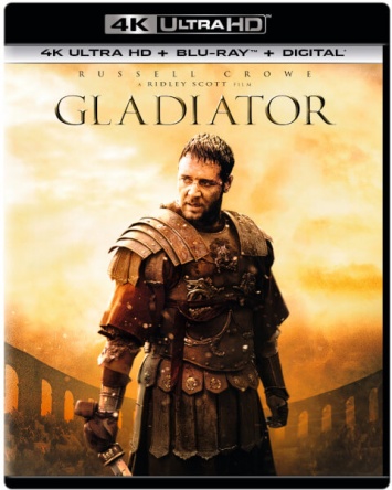 Locandina italiana DVD e BLU RAY Il gladiatore 